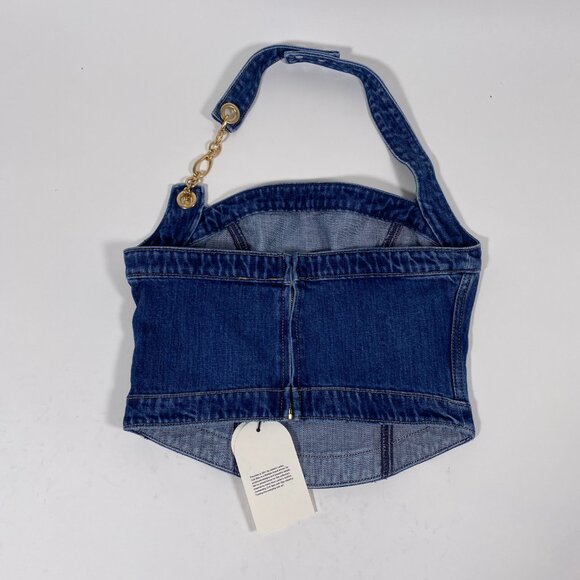 GAP x CULT GAIA Denim Crop Halter Top - Picture 4 of 7